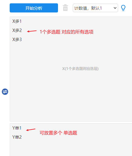 多单分析变量选择截图